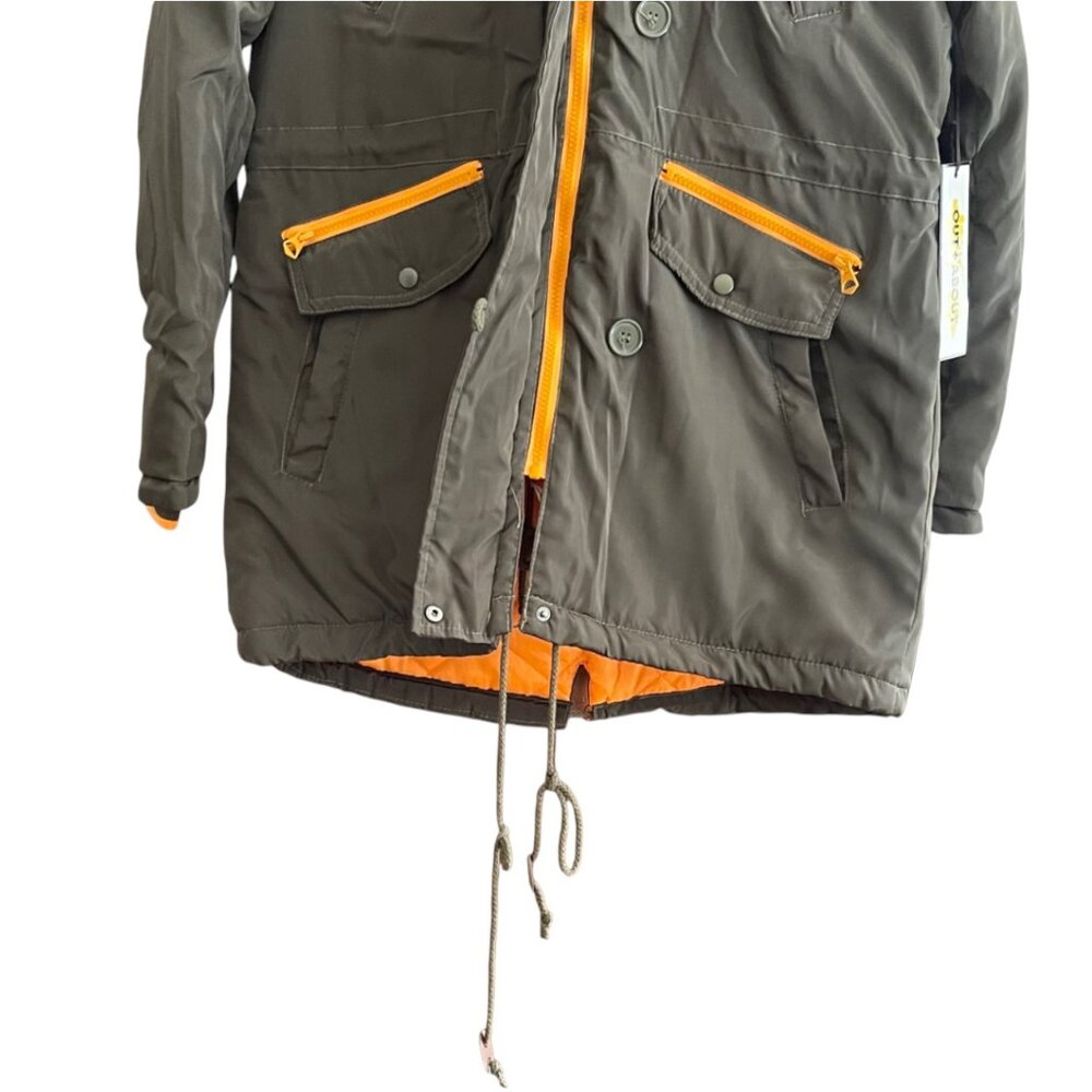 Out & About Heavyweight Faux Fur Hood Parka Olive/Orange Coat – Warm  & Durable - Picture 7 of 7